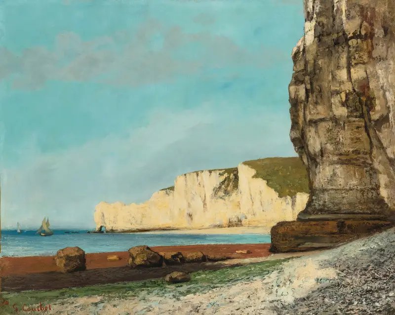 Étretat; Les Falaises av Gustave Courbet