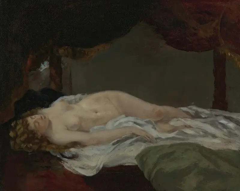 Femme Endormie av Gustave Courbet