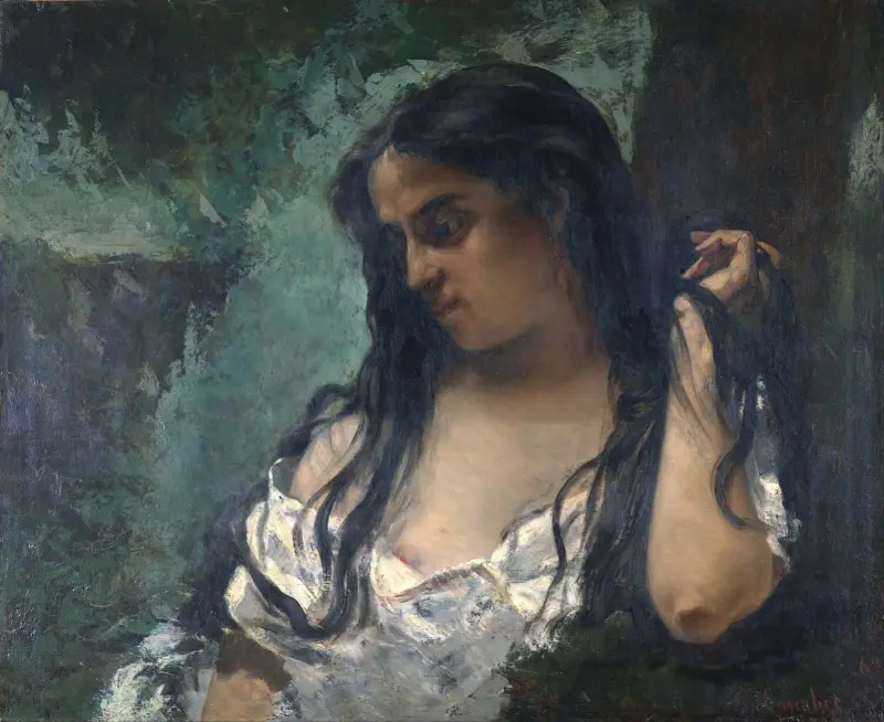 Zigeunerin in Betrachtung von Gustave Courbet