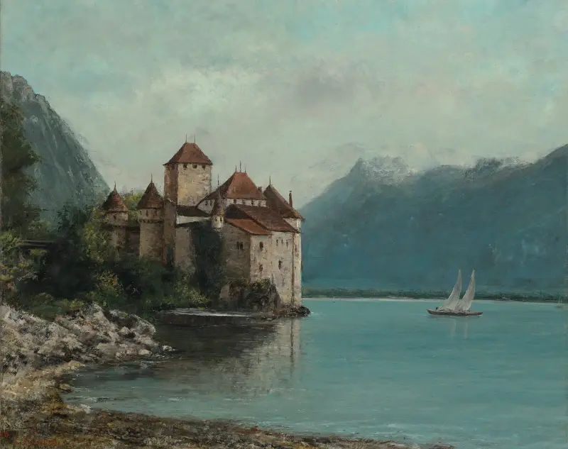 Le Château de Chillon, Lake Geneva, 1876 av Gustave Courbet