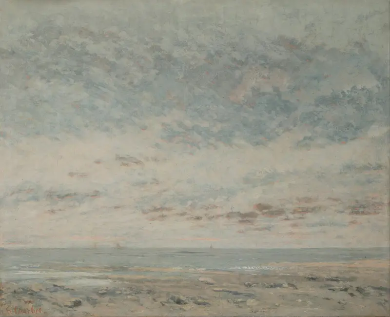 Low Tide at Trouville av Gustave Courbet