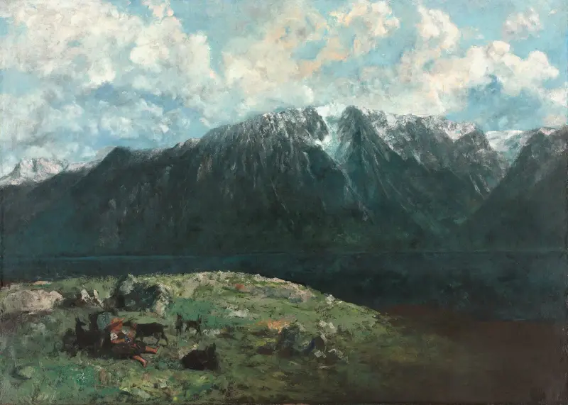 Panoramic View of the Alps, Les Dents du Midi av Gustave Courbet