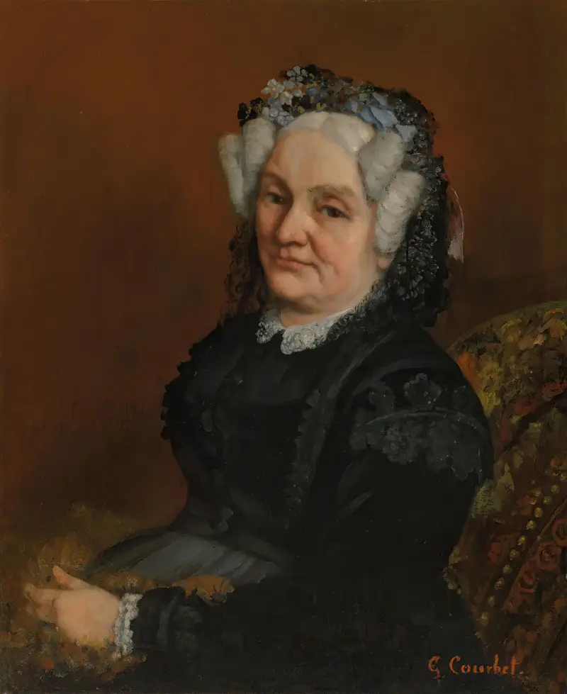 Porträtt av madame Sophie Loiseau av Gustave Courbet