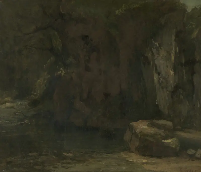The Cliffs of the Loue av Gustave Courbet