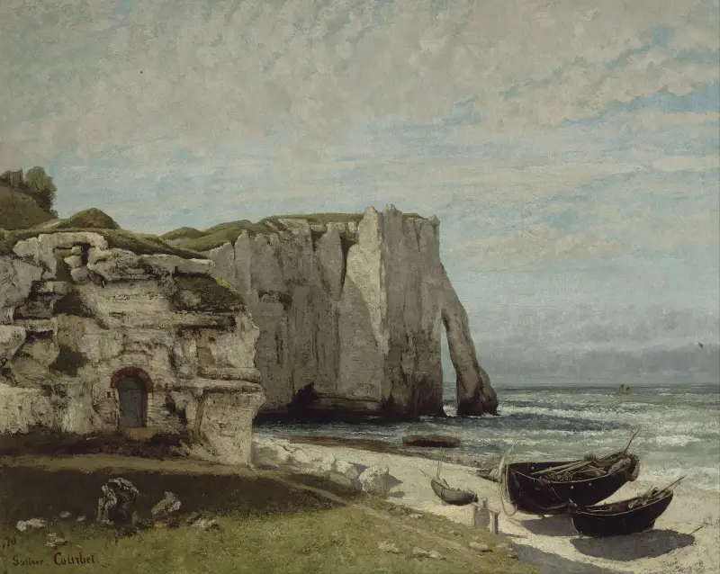 The Etretat Cliffs after the Storm av Gustave Courbet