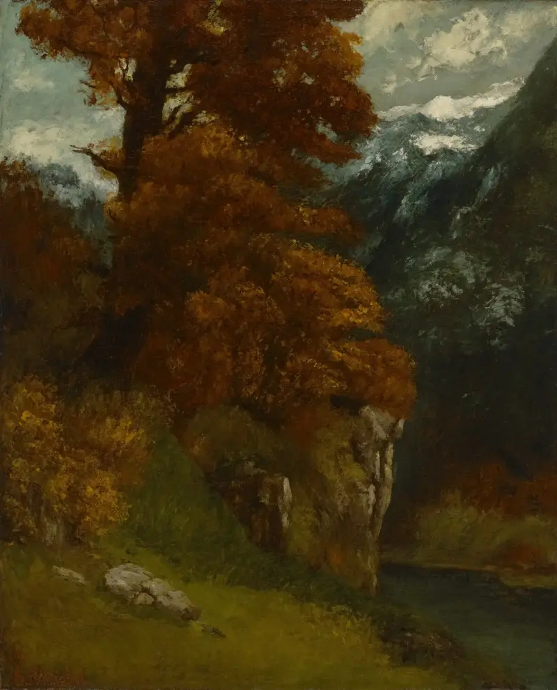 The Glen at Ornans (Bords du Doubs; Effet d’Automne) av Gustave Courbet