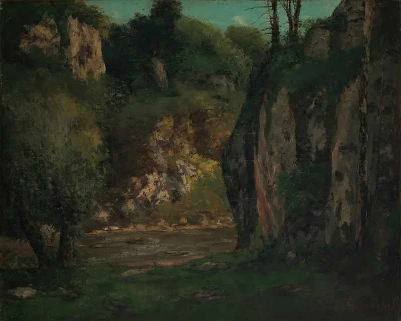 Der verborgene Bach von Gustave Courbet
