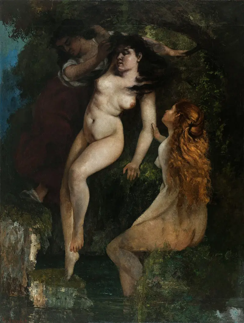 Drei Badende von Gustave Courbet