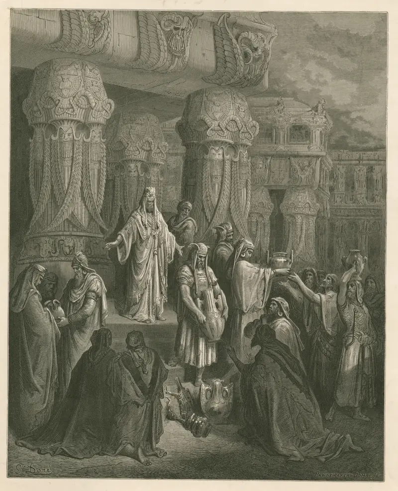 Cyrus återlämnar tempelkärlen i Jerusalem av Gustave Doré