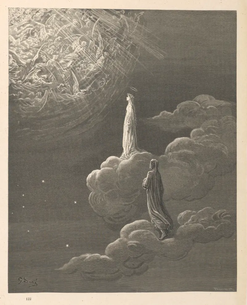 Dante Alighieris Den gudomliga komedin, del 3: Paradiset, plansch 5 av Gustave Doré