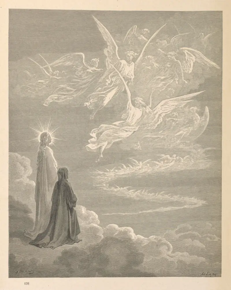 Dante Alighieris Den gudomliga komedin – Paradiset, plansch 9 av Gustave Doré