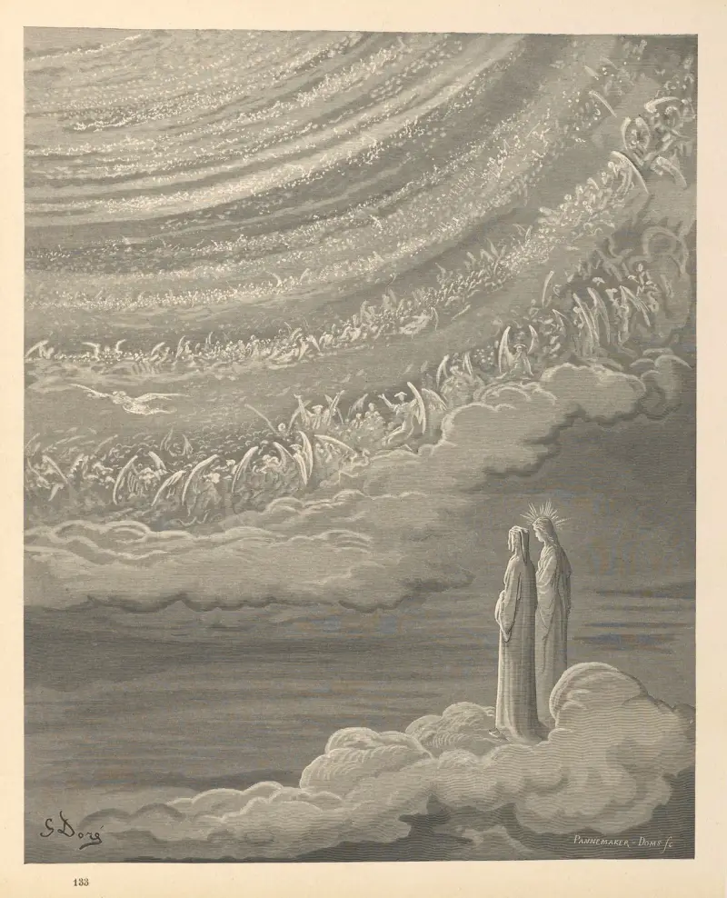 Dante Alighieris Den gudomliga komedin. Vol. 3, Paradiset pl. 16 av Gustave Doré