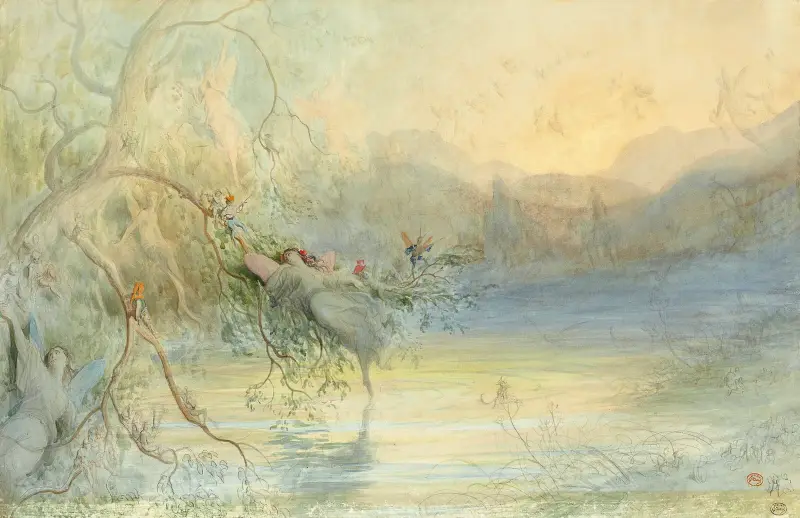 Studie till ”Älvorna” av Gustave Doré