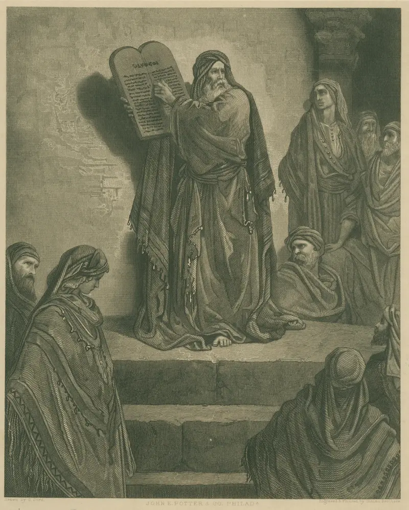 Esra, prästen, läser lagen av Gustave Doré