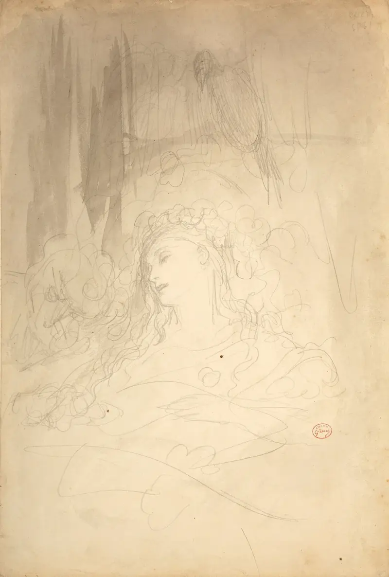 Sovande kvinna av Gustave Doré