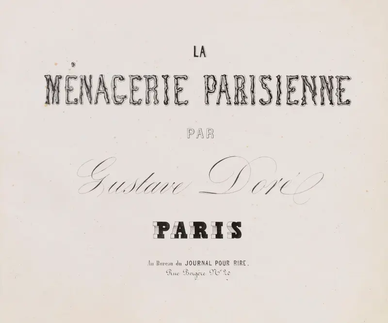 Det parisiska menageriet (första tryckningen), plansch 1 av Gustave Doré