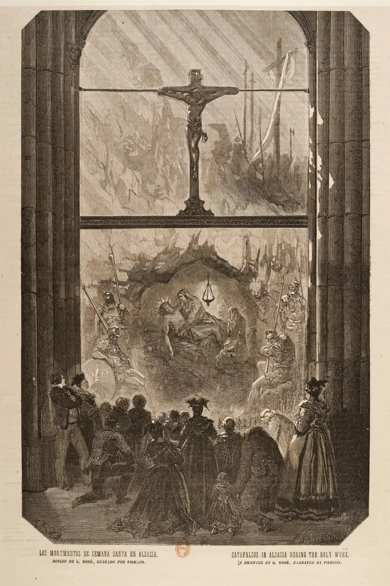 Monumenten under stilla veckan i Alsace av Gustave Doré