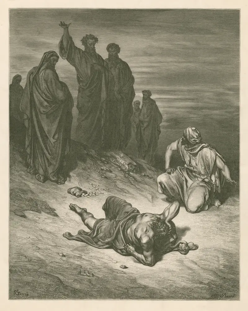 Ananias död av Gustave Doré