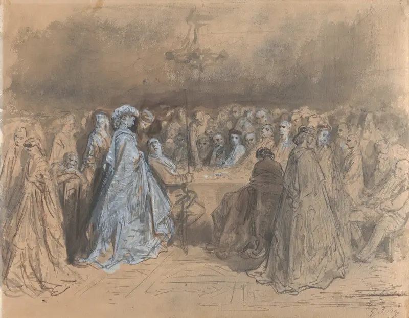 Pauline Viardot spelar i Baden-Baden av Gustave Doré