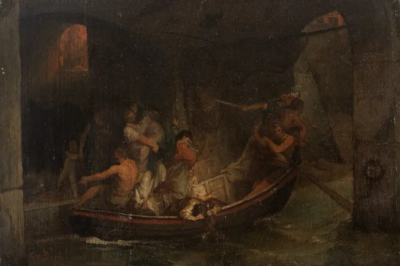 Rom i lågor av Gustave Doré