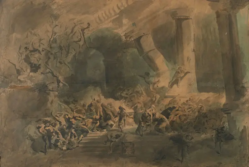 Simson i Dagons tempel av Gustave Doré