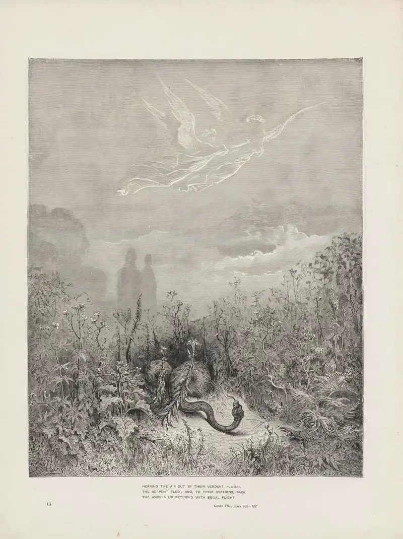 Visionen av skärselden och paradiset av Dante Alighieri, pl. 1 av Gustave Doré