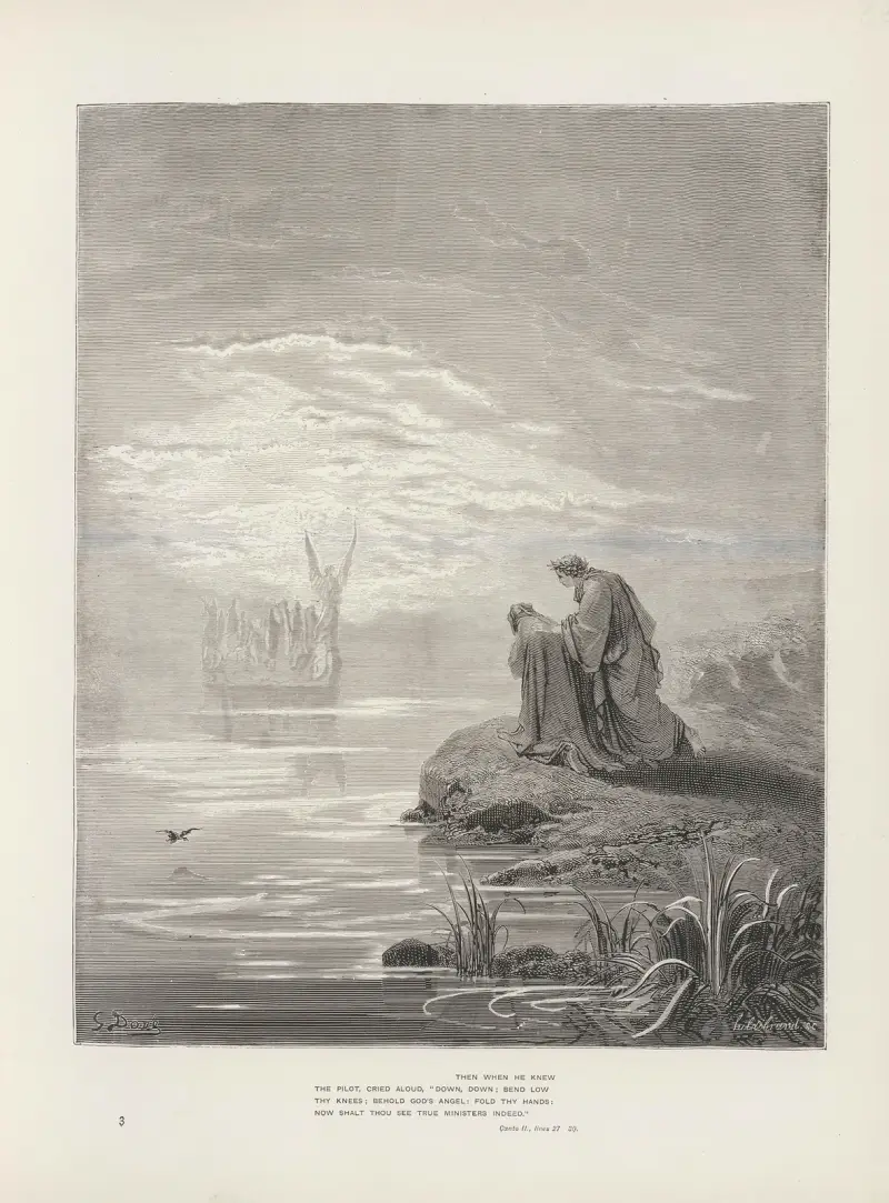 Purgatoriet och Paradiset enligt Dante Alighieri, plansch 4 av Gustave Doré