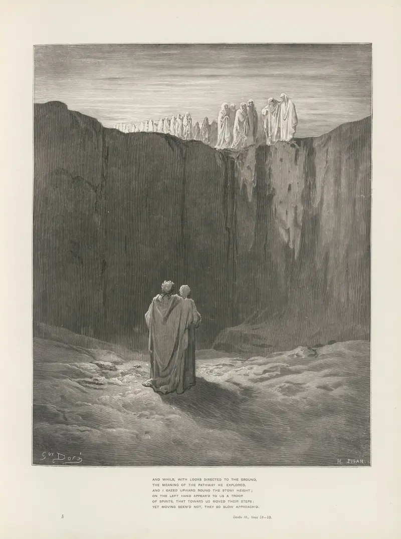 Skärselden och paradiset enligt Dante Alighieri, pl. 06 av Gustave Doré