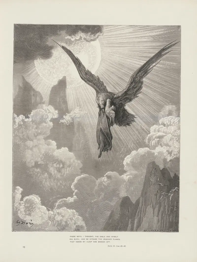 Dantes vision av skärselden och paradiset, plansch 15 av Gustave Doré