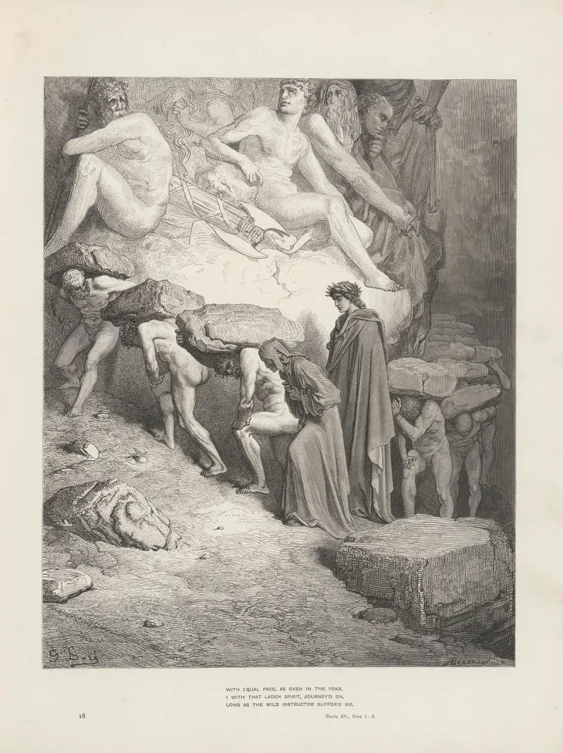 The vision of Purgatory and Paradise by Dante Alighieri Pl.18 av Gustave Doré