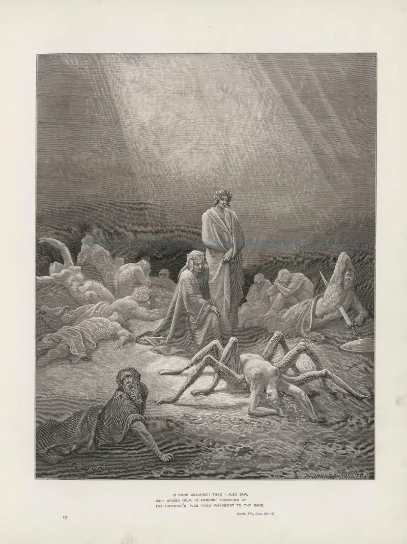 The vision of Purgatory and Paradise by Dante Alighieri Pl.19 av Gustave Doré