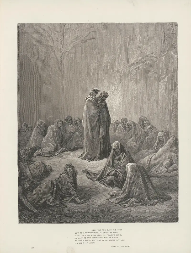 The vision of Purgatory and Paradise by Dante Alighieri Pl.20 av Gustave Doré