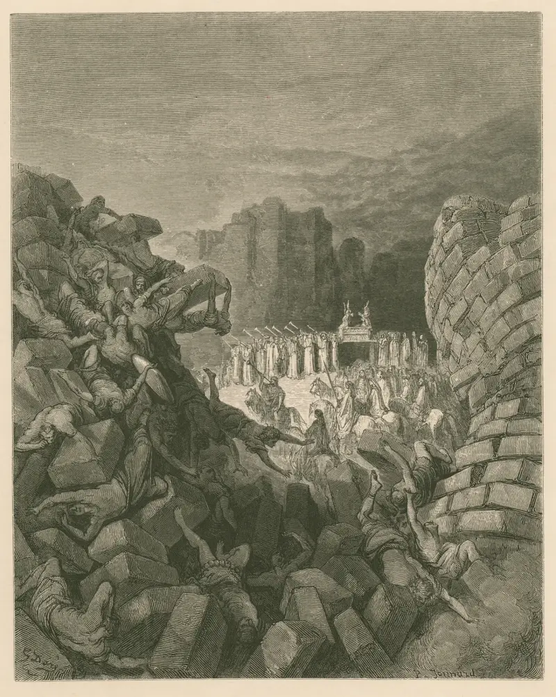 Jerikos murar faller av Gustave Doré