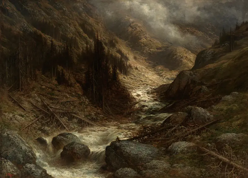 En fors i Engadine av Gustave Doré