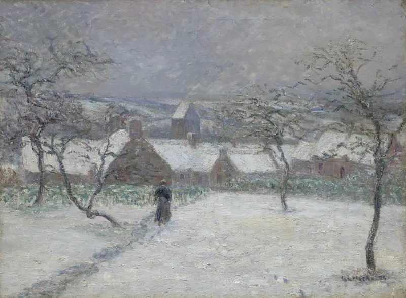 Snö vid Mortain (Manche) av Gustave Loiseau