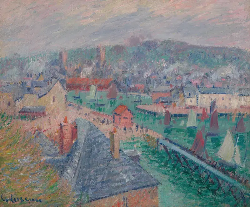 Fécamps yttre hamn (Normandie) av Gustave Loiseau