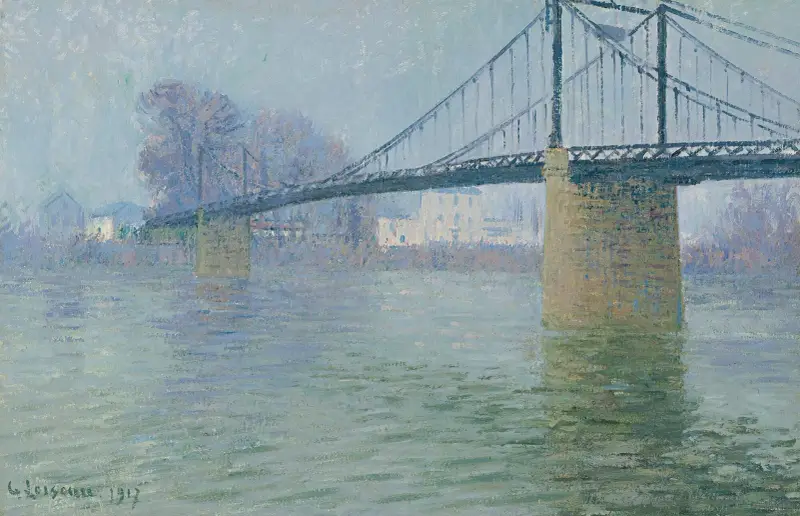 Den hängande bron i Triel av Gustave Loiseau