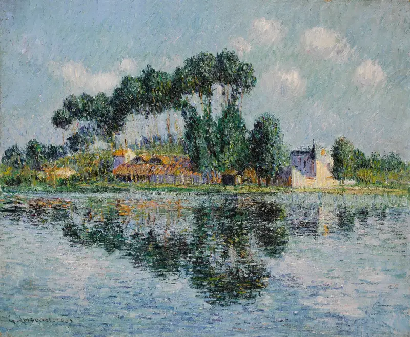 Peupliers sur les bords de l’Yonne av Gustave Loiseau