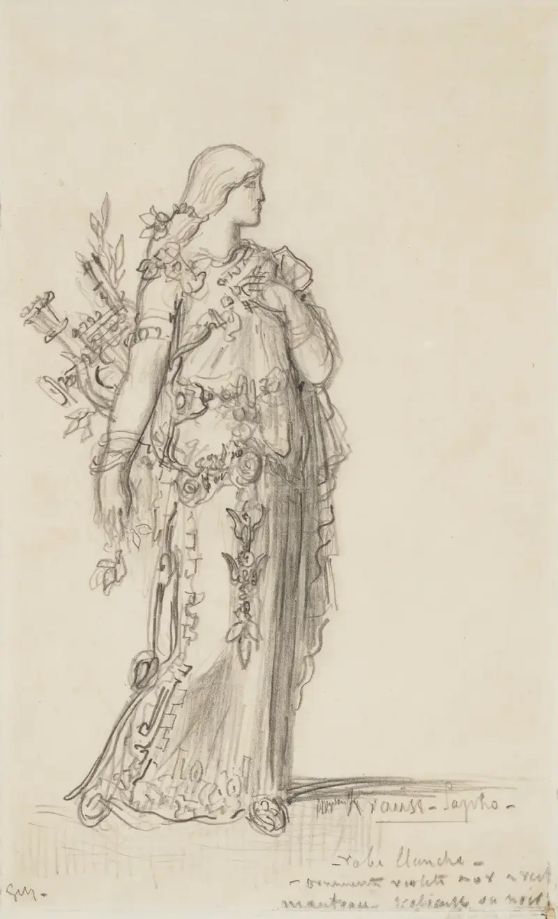 Kostymdesign för Sapho av Gustave Moreau