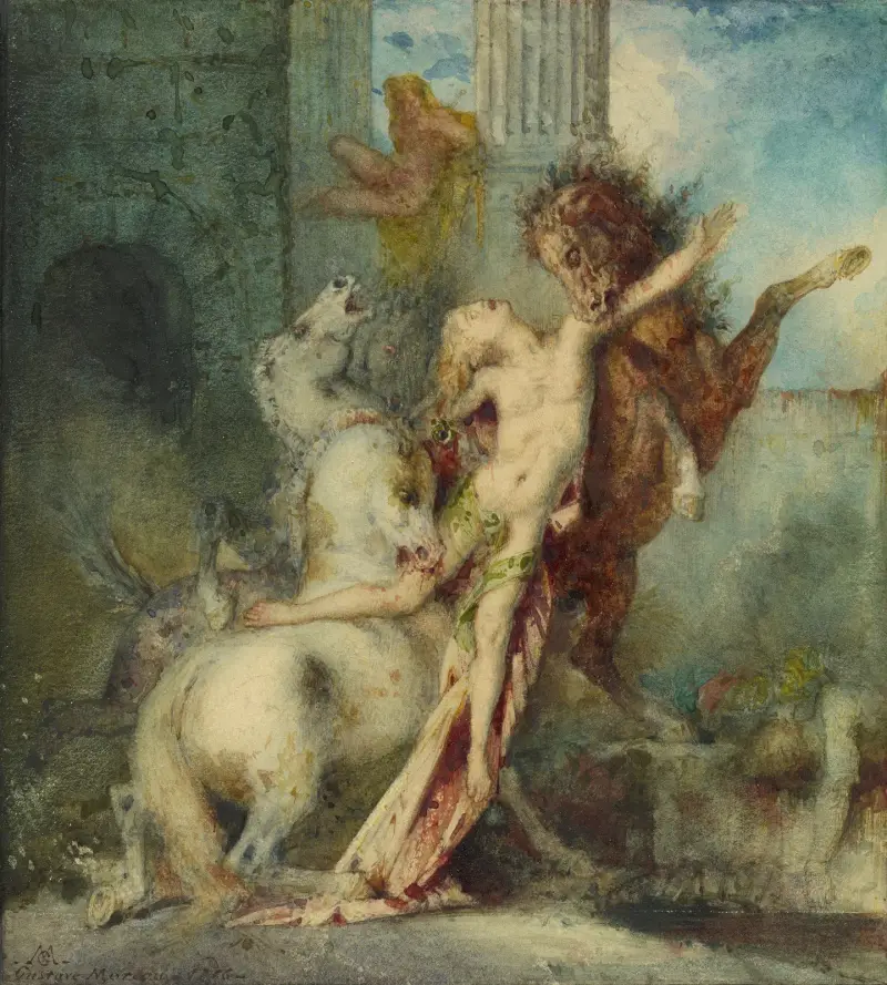 Diomedes pożarty przez konie, Gustave Moreau