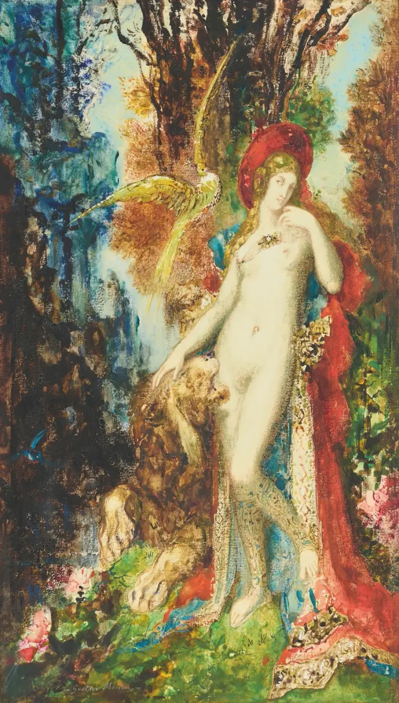 Det förälskade lejonet av Gustave Moreau
