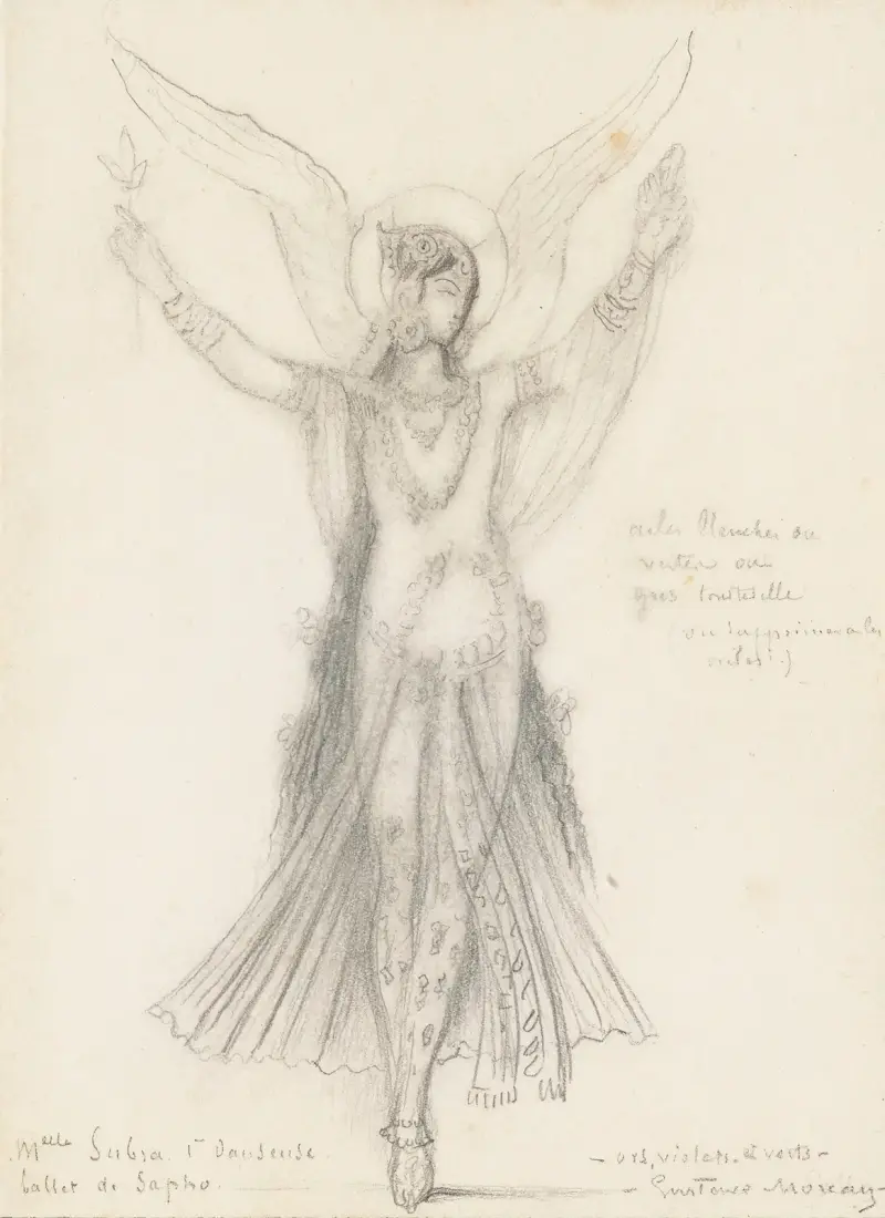 Première Danseuse. Mademoiselle Subra. Ballet De Sapho av Gustave Moreau