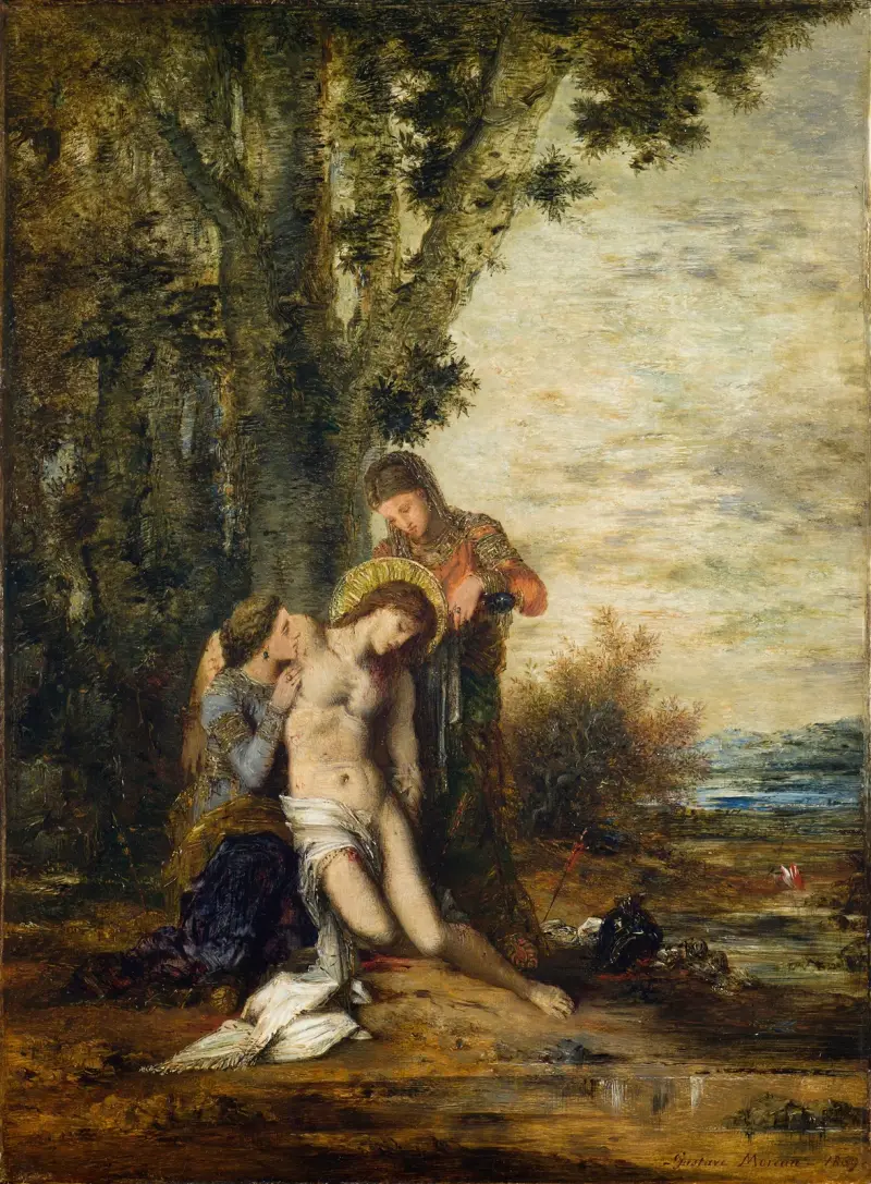 The Martyred Saint Sebastian av Gustave Moreau