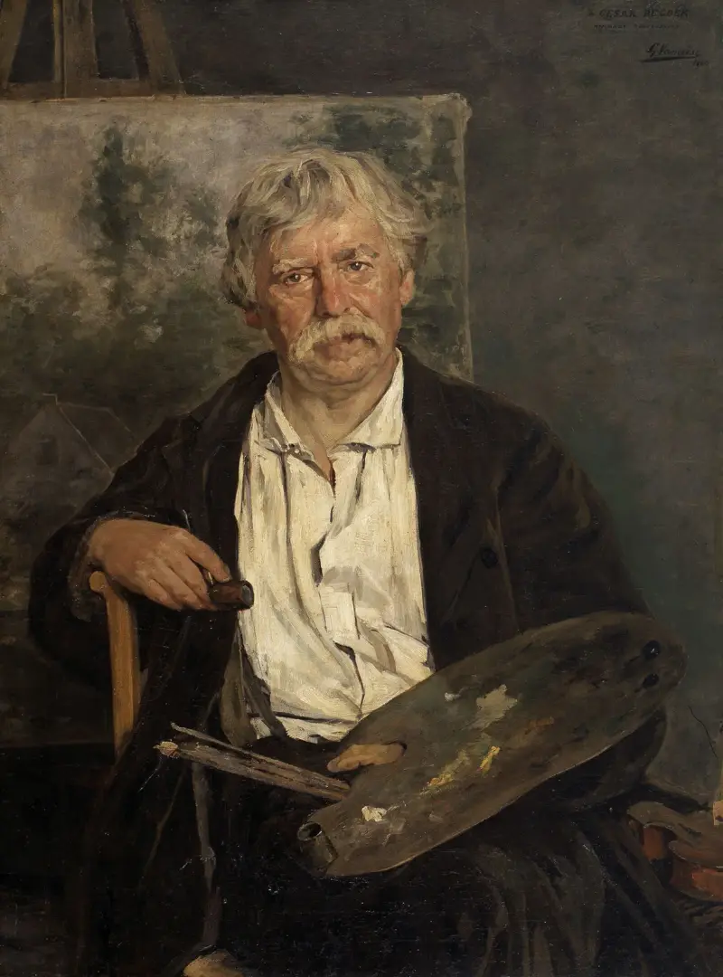 Portrait of the Artist César De Cock av Gustave Vanaise