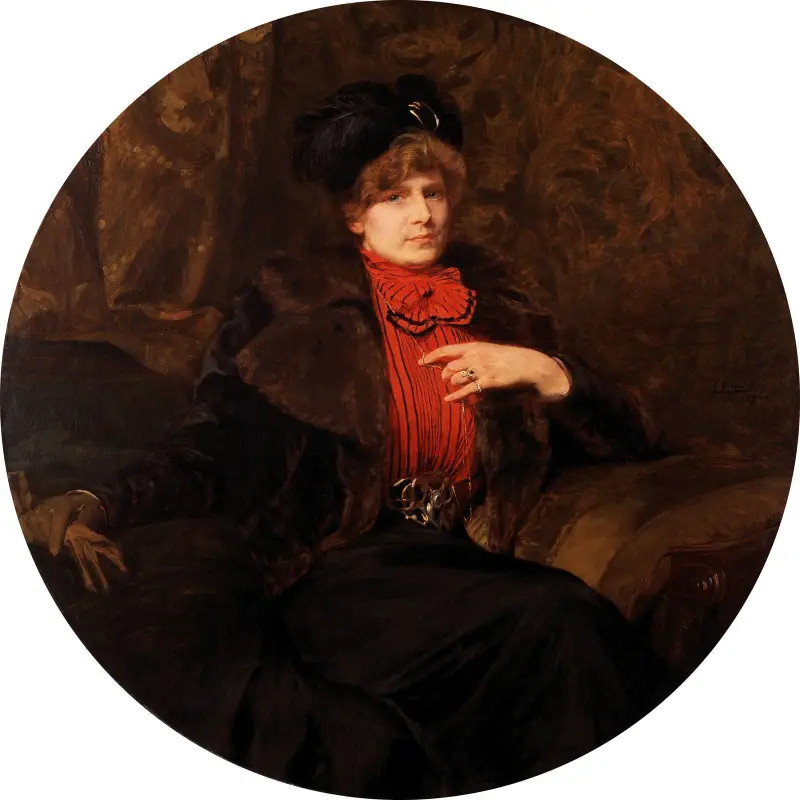 Portrait of the Artist Ketty Gilsoul-Hoppe av Gustave Vanaise