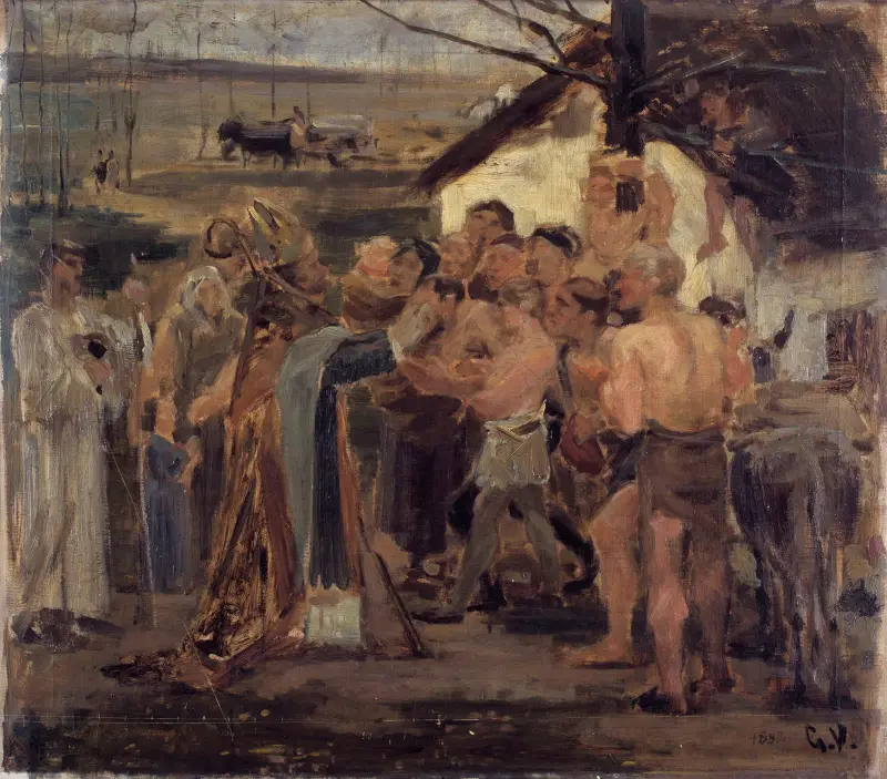 Saint Livinus in Flanders (study) av Gustave Vanaise