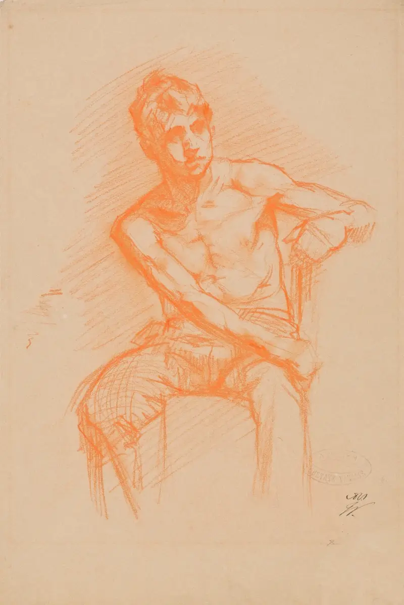 Sedící chlapec, Gustave Vanaise