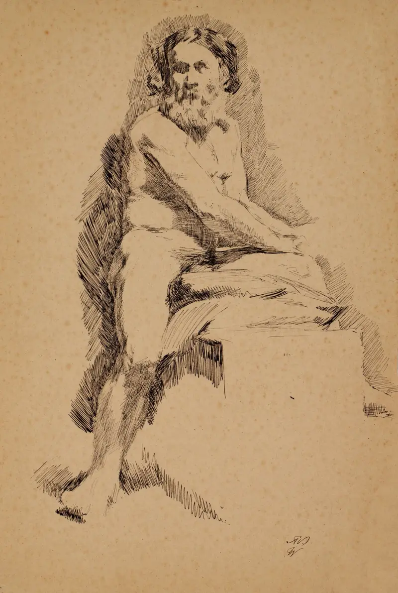Seated Male Nude av Gustave Vanaise
