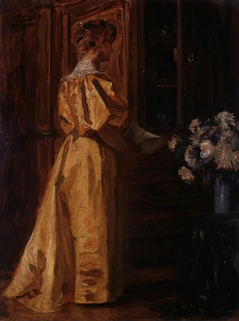 Study of a Young Woman av Gustave Vanaise