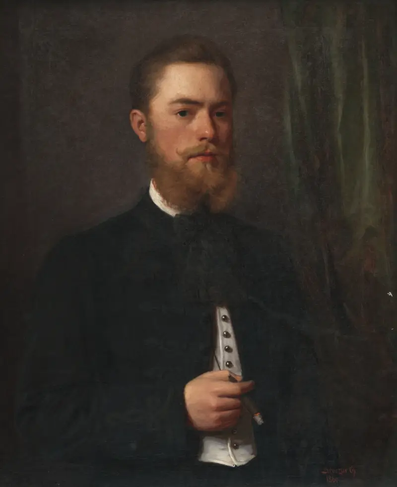 Portret młodego mężczyzny. Student prawa Gejza Bencúr, Gyula Benczúr